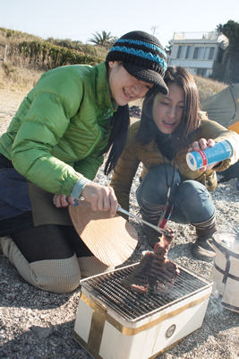 長方形七輪で焼くステーキレシピ